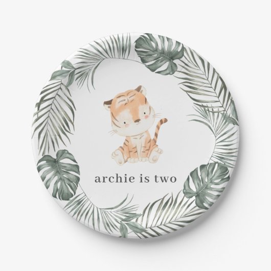 Tiger Birthday Papieren Bordje (Voorkant)