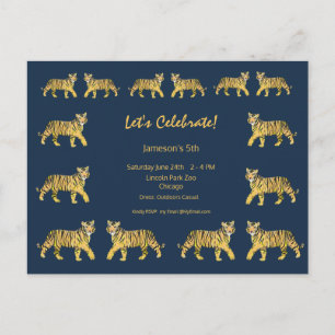 Tiger Birthday Party Invitation Briefkaart