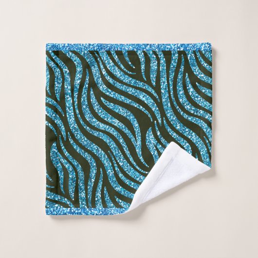 Tiger Bleu Parties scintillant Motif Design (Gant de toilette)