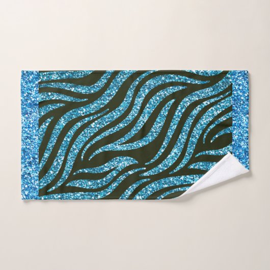 Tiger Bleu Parties scintillant Motif Design (Serviette à main)