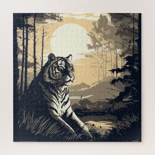 Tiger boho art legpuzzel (Verticaal)