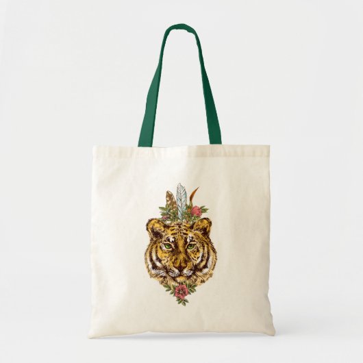 Tiger Boho Style Portret Tote Bag