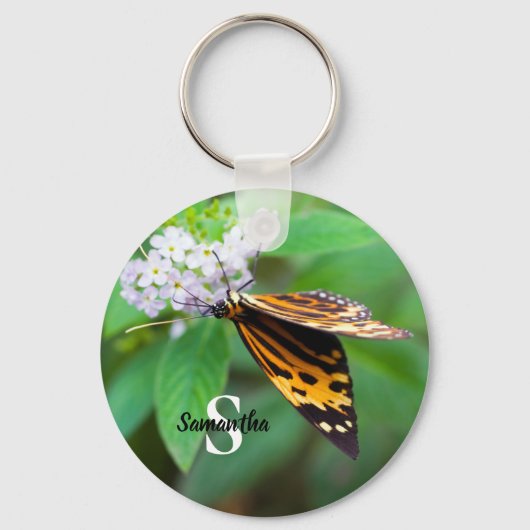 Tiger butterfly Button keyring Sleutelhanger (Achterkant)