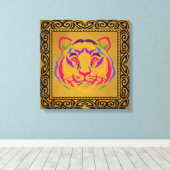 Tiger Canvas afdrukken (Insitu (Houten vloer))