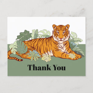 Tiger carte de remerciements, accueil fête animal 