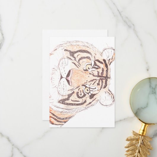 Tiger - Carte de remerciements plat (Devant/Arrière en situation)