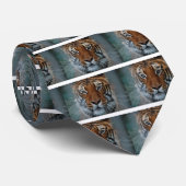 Tiger Cat Stripes Oerwoud Mist Animal Stropdas (Opgerold)