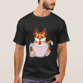 Tiger cat with Cup of Milk.PNG T-shirt (Voorkant)