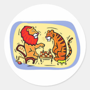 Tiger Chess Ronde Sticker