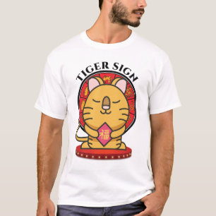Tiger Chinees sterrenbeeld Mannen wit T-shirt