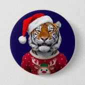 Tiger Christmas Button (Voorkant)