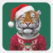 Tiger Christmas Sticker (Devant)