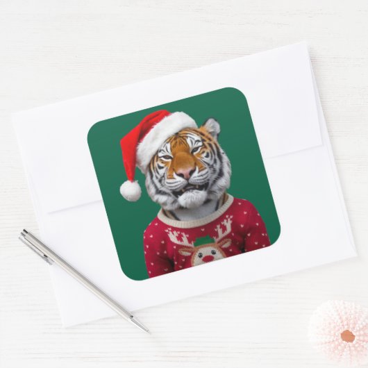 Tiger Christmas Sticker (Enveloppe)