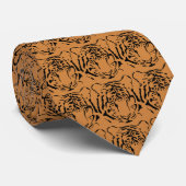 Tiger Close Up Pattern Stropdas (Opgerold)