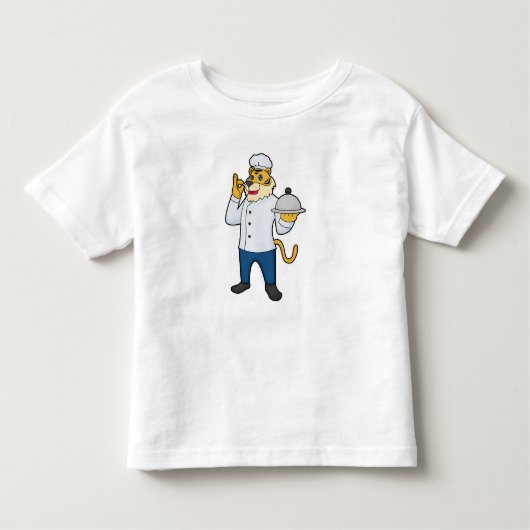 Tiger Cook Chef pet Platter Kinder Shirts (Voorkant)