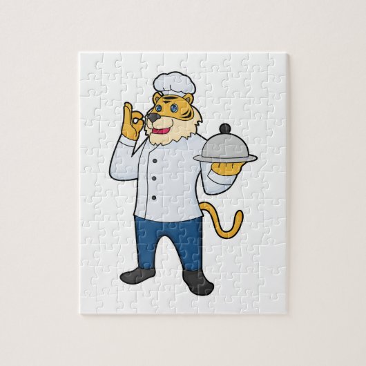 Tiger Cook Chef pet Platter Legpuzzel (Verticaal)