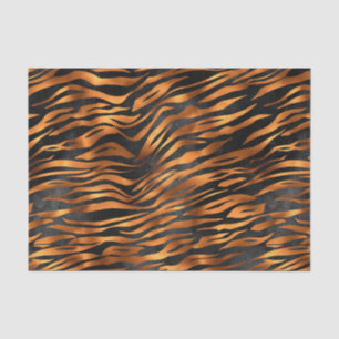 Tiger Copper Black Animal Print Tissuepapier