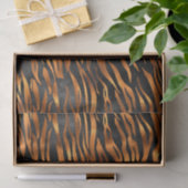 Tiger Copper Black Animal Print Tissuepapier (Geschenk)