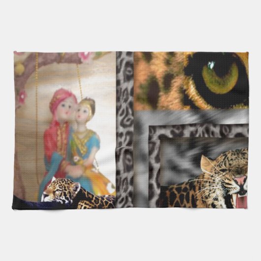 Tiger & Couple Art Print Theedoek (Horizontaal)