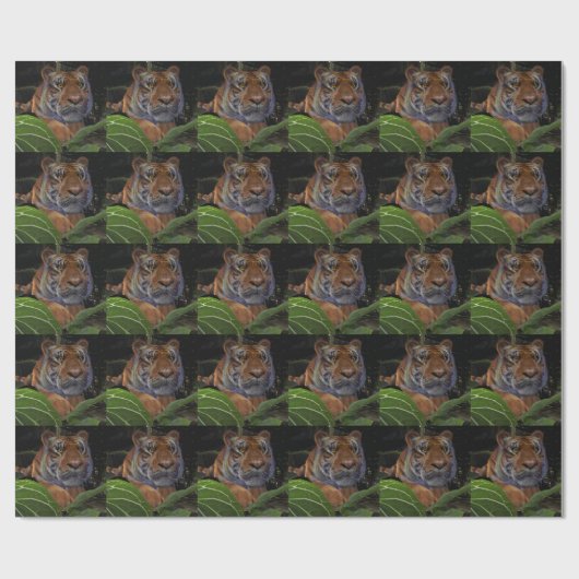 Tiger Crouching in het Oerwoud Cadeaupapier (Vlak)