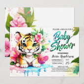 Tiger Cub Baby Meisje Douche Kaart (Voorkant / Achterkant)