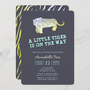 Tiger Cub Glow in the Dark Baby shower Invitation Kaart