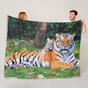 TIGER CUB met DAD Fleece Deken