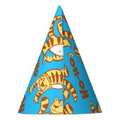 Tiger Cubs Cartoon: Grappig naadloos. Feesthoedjes (Achterkant)