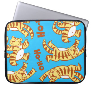 Tiger Cubs Cartoon: Grappig naadloos. Laptop Sleeve