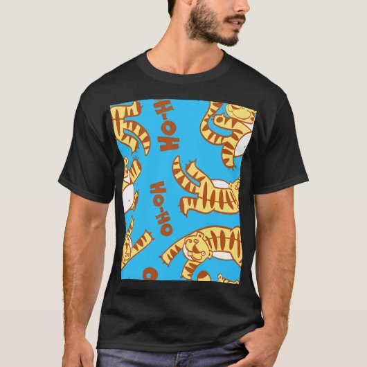 Tiger Cubs Cartoon: Grappig naadloos. T-shirt (Voorkant)