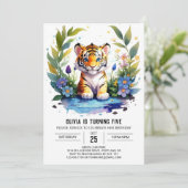 Tiger Cub's Wild Boy Verjaardag uitnodiging (Staand voorkant)