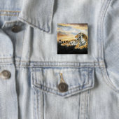 Tiger Dawn Vierkante Button 5,1 Cm (In situ)