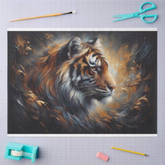 Tiger Decoupage Tissue Paper Tissuepapier (Craft)