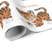 Tiger Design Birthday Gift Cadeaupapier (Rol Hoek)