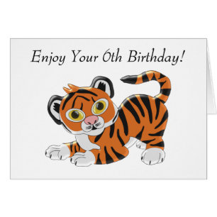 Tiger Design Carte personnalisée 6e anniversaire