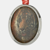Tiger Digital Art Metalen Ornament (Links)
