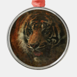 Tiger Digital Art Metalen Ornament