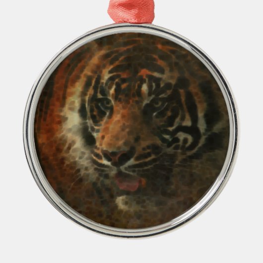Tiger Digital Art Metalen Ornament (Voorkant)