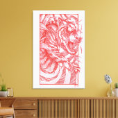 Tiger Dotwork tora Canvas Afdruk (Insitu (Woonkamer))