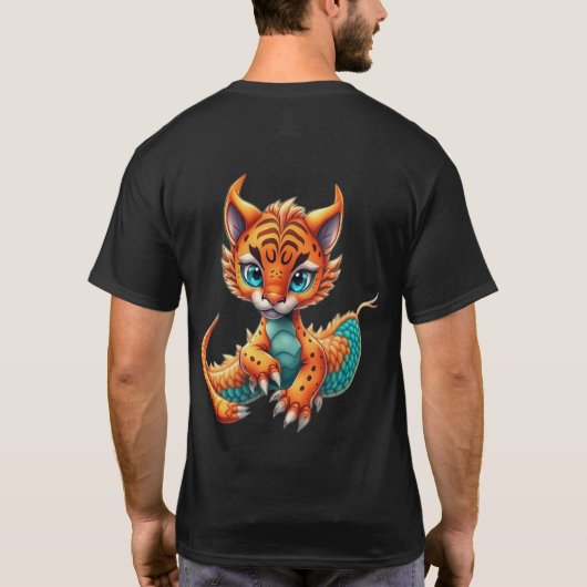 Tiger-Dragon Fusion: Mystiek Hybride Beest T-shirt (Achterkant)