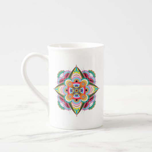 Tiger Dragon Mandala Bone China Mug (Gauche)