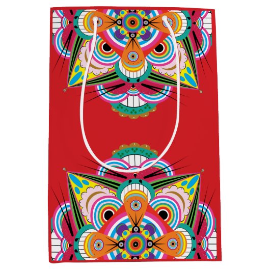 Tiger Dragon Mandala Medium Gift Bag Cadeauzakje (Voorkant)