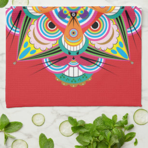 Tiger Dragon Mandala Serviette de cuisine
