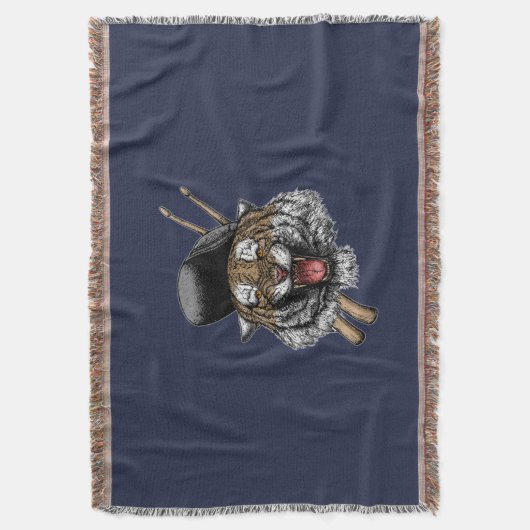 Tiger Drummer Deken (Voorkant Verticaal)