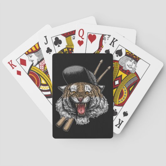 Tiger Drummer Pokerkaarten (Achterkant)