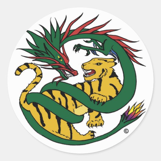 Tiger en Dragon Display Sticker (Voorkant)