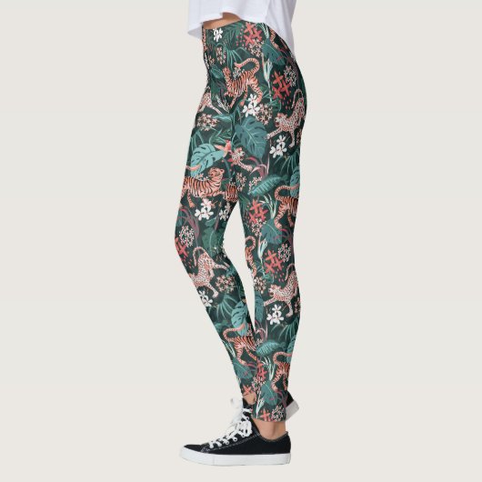 Tiger en Leopard Animal Oerwoud Print Leggings (Links)
