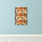 Tiger- en luiogen Foto Canvas Afdruk (Insitu (Houten vloer))