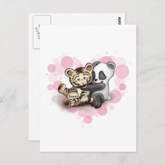 Tiger en Panda Briefkaart (Voorkant / Achterkant)