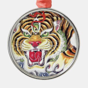 Tiger Eye Metalen Ornament